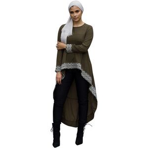 Verona Collection Womens Laila High-Low Pullover Blouse, Green, NWT